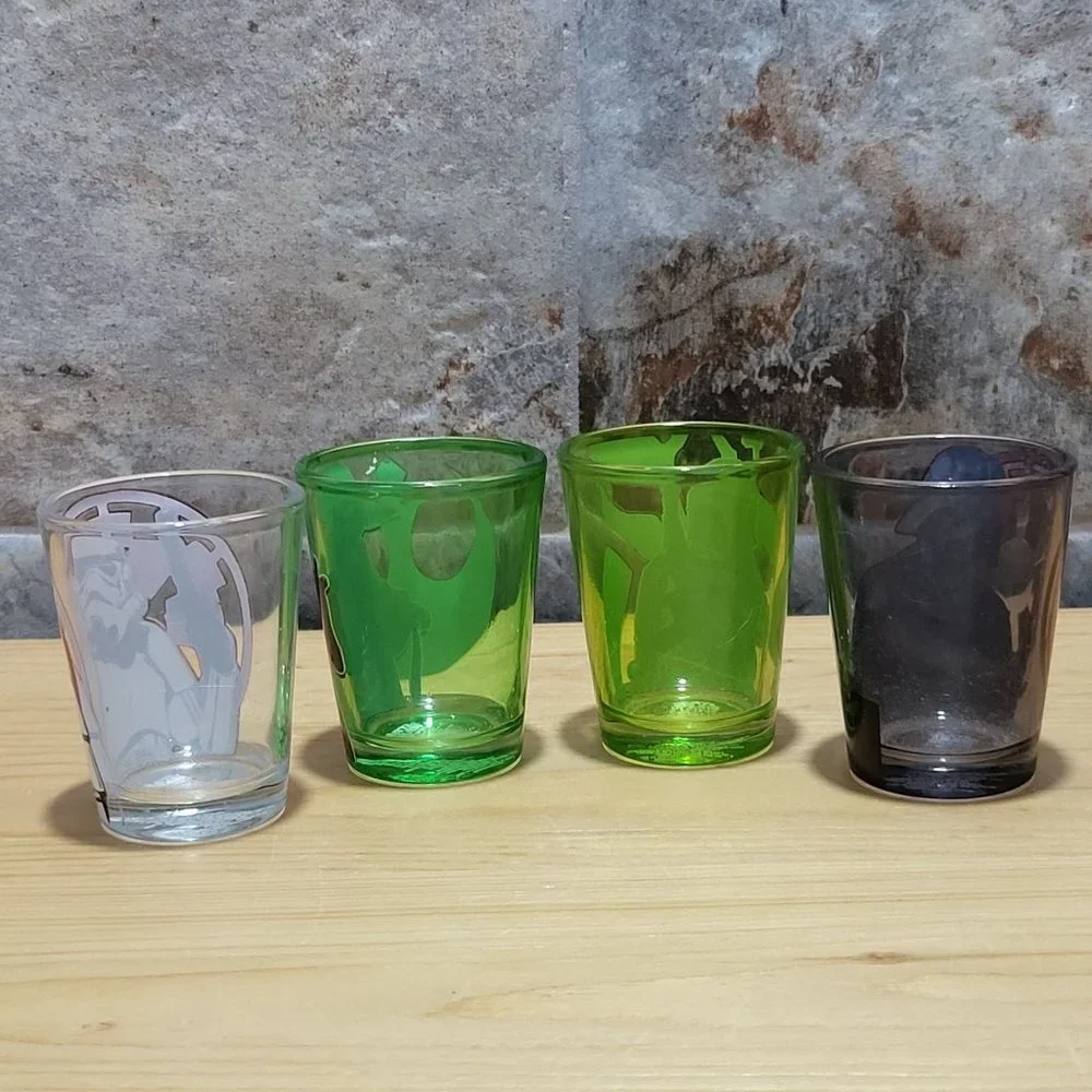 Star Wars Shot Glasses Yoda Vader Boba Fett Storm Trooper Set of 4